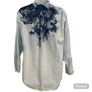 Medium Polo by Ralph Lauren Button Down Art Tie Dyed Long Sleeve Yarmouth 100% c